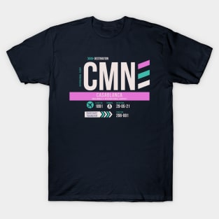 Casablanca (CMN) Airport Code Baggage Tag T-Shirt